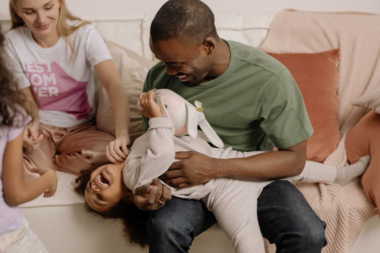 happy, smiling family stock photo